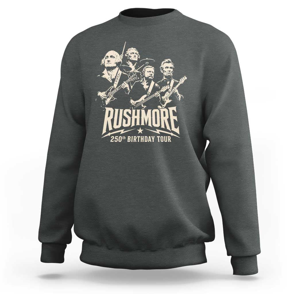Rushmore 250th Birthday Tour Band Sweatshirt Presidents Rock Concert Historical Collages