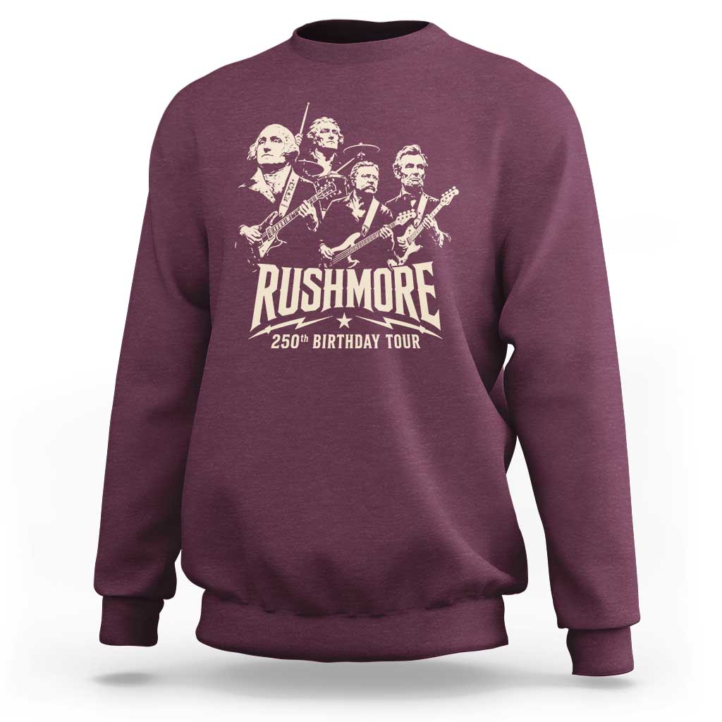 Rushmore 250th Birthday Tour Band Sweatshirt Presidents Rock Concert Historical Collages