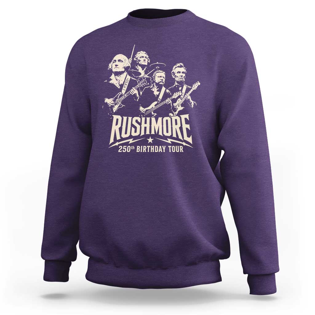 Rushmore 250th Birthday Tour Band Sweatshirt Presidents Rock Concert Historical Collages