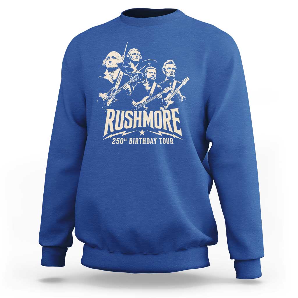 Rushmore 250th Birthday Tour Band Sweatshirt Presidents Rock Concert Historical Collages
