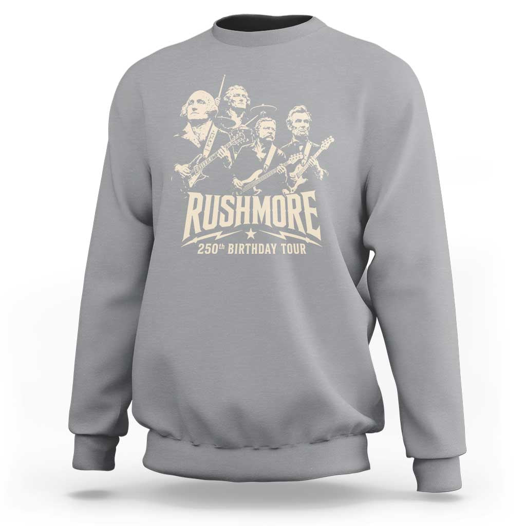 Rushmore 250th Birthday Tour Band Sweatshirt Presidents Rock Concert Historical Collages