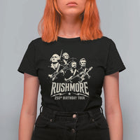 Rushmore 250th Birthday Tour Band T Shirt For Women Presidents Rock Concert Historical Collages