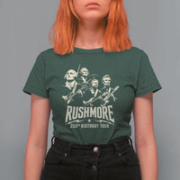 Rushmore 250th Birthday Tour Band T Shirt For Women Presidents Rock Concert Historical Collages