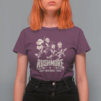 Rushmore 250th Birthday Tour Band T Shirt For Women Presidents Rock Concert Historical Collages