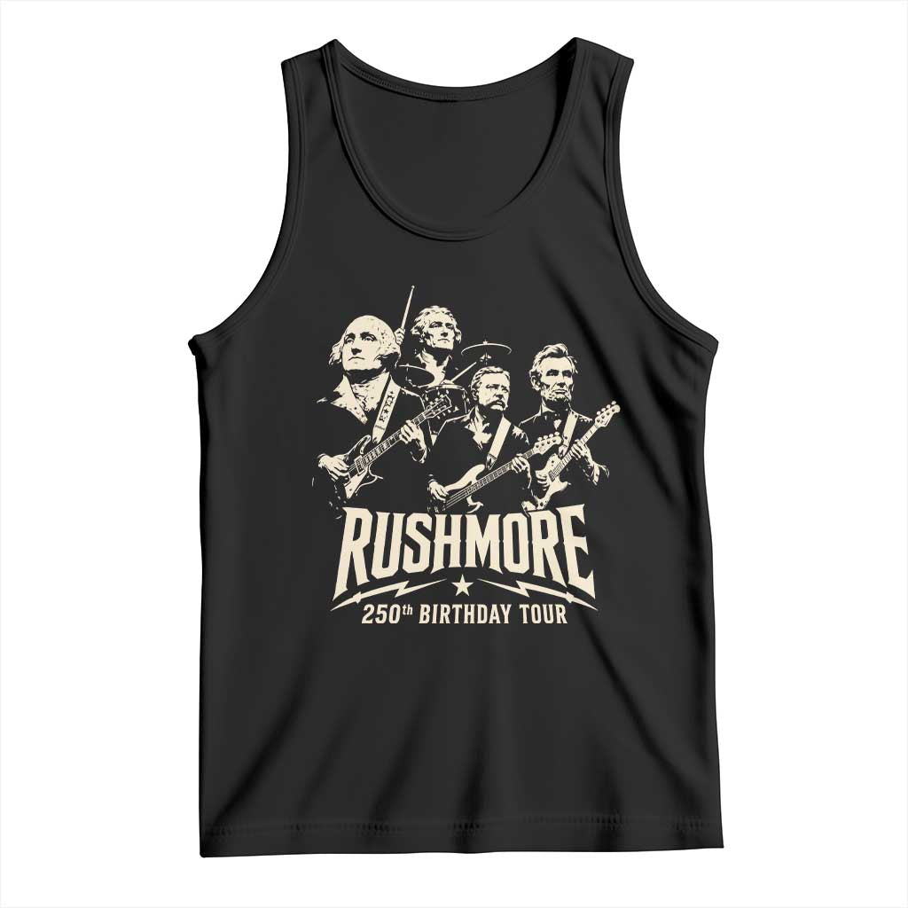 Rushmore 250th Birthday Tour Band Tank Top Presidents Rock Concert Historical Collages