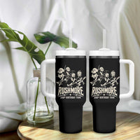 Rushmore 250th Birthday Tour Band Tumbler With Handle Presidents Rock Concert Historical Collages