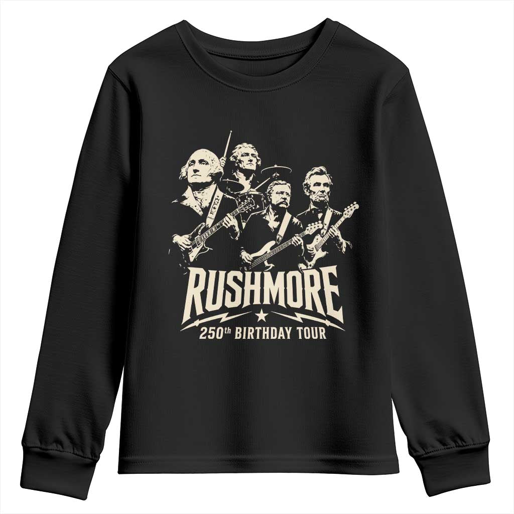 Rushmore 250th Birthday Tour Band Youth Sweatshirt Presidents Rock Concert Historical Collages