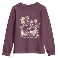 Rushmore 250th Birthday Tour Band Youth Sweatshirt Presidents Rock Concert Historical Collages
