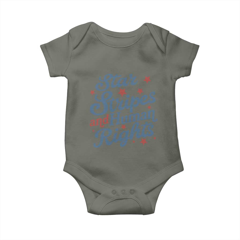 Stars and Stripes and Human Rights Baby Onesie Progressive Patriotic Equality Modern Patriot