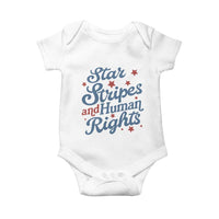 Stars and Stripes and Human Rights Baby Onesie Progressive Patriotic Equality Modern Patriot