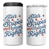 Stars and Stripes and Human Rights 4 in 1 Can Cooler Tumbler Progressive Patriotic Equality Modern Patriot