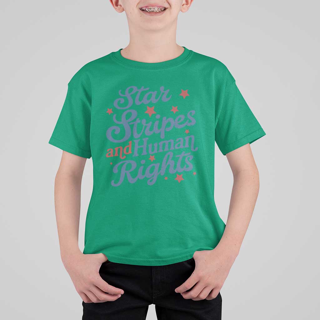 Stars and Stripes and Human Rights T Shirt For Kid Progressive Patriotic Equality Modern Patriot