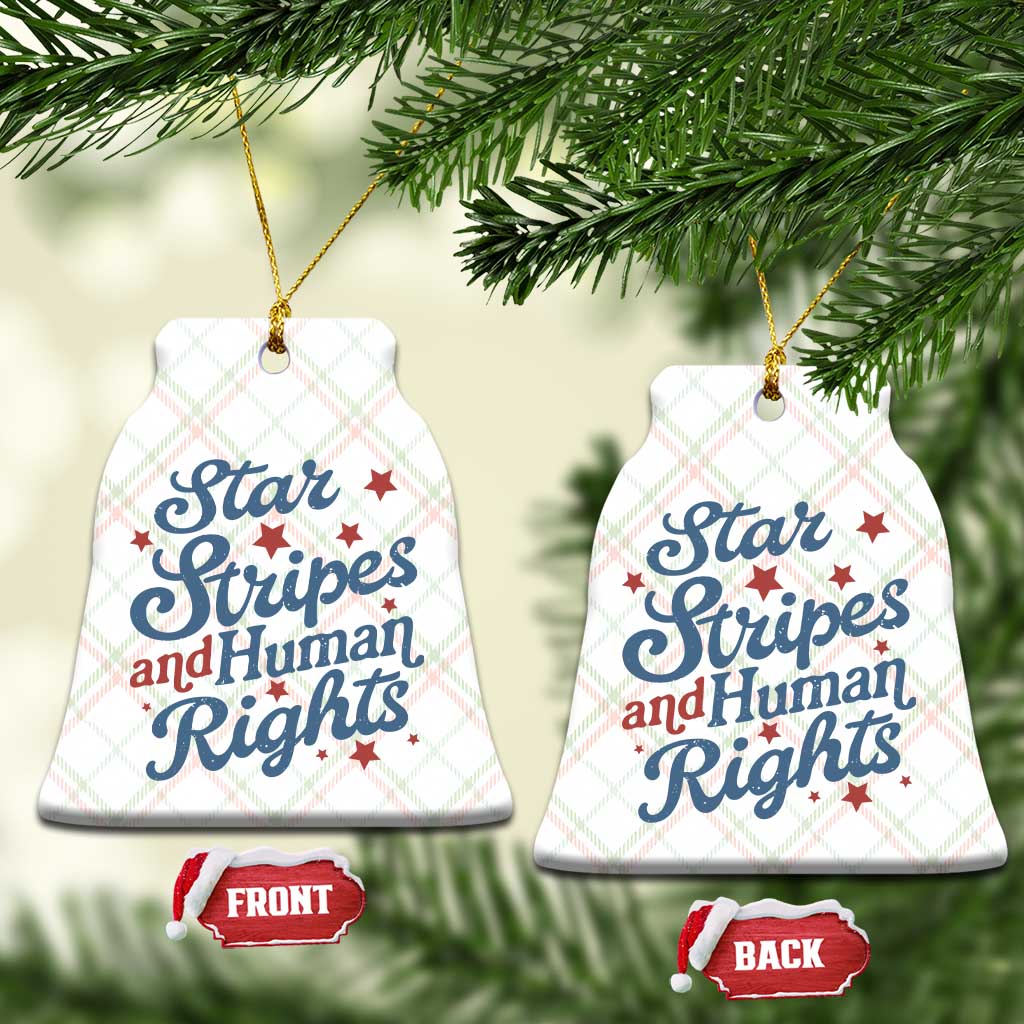 Stars and Stripes and Human Rights Ceramic Ornament Progressive Patriotic Equality Modern Patriot