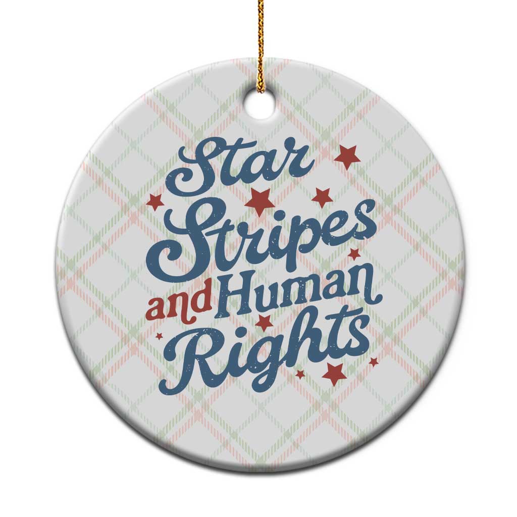 Stars and Stripes and Human Rights Ceramic Ornament Progressive Patriotic Equality Modern Patriot