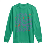 Stars and Stripes and Human Rights Long Sleeve Shirt Progressive Patriotic Equality Modern Patriot