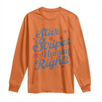 Stars and Stripes and Human Rights Long Sleeve Shirt Progressive Patriotic Equality Modern Patriot