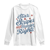 Stars and Stripes and Human Rights Long Sleeve Shirt Progressive Patriotic Equality Modern Patriot