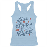Stars and Stripes and Human Rights Racerback Tank Top Progressive Patriotic Equality Modern Patriot