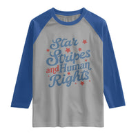 Stars and Stripes and Human Rights Raglan Shirt Progressive Patriotic Equality Modern Patriot