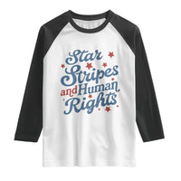 Stars and Stripes and Human Rights Raglan Shirt Progressive Patriotic Equality Modern Patriot
