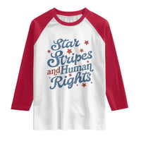 Stars and Stripes and Human Rights Raglan Shirt Progressive Patriotic Equality Modern Patriot