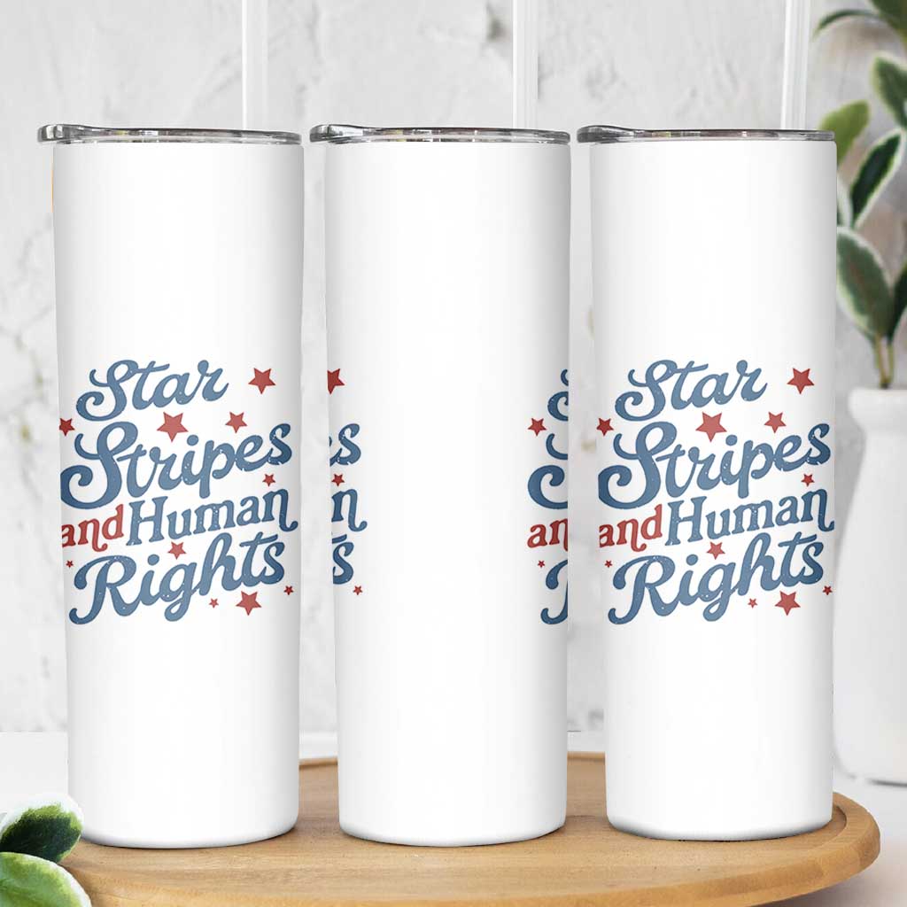 Stars and Stripes and Human Rights Skinny Tumbler Progressive Patriotic Equality Modern Patriot