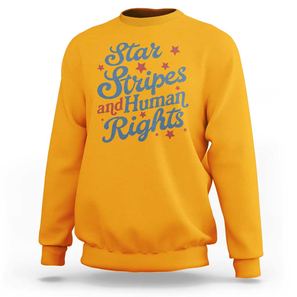 Stars and Stripes and Human Rights Sweatshirt Progressive Patriotic Equality Modern Patriot