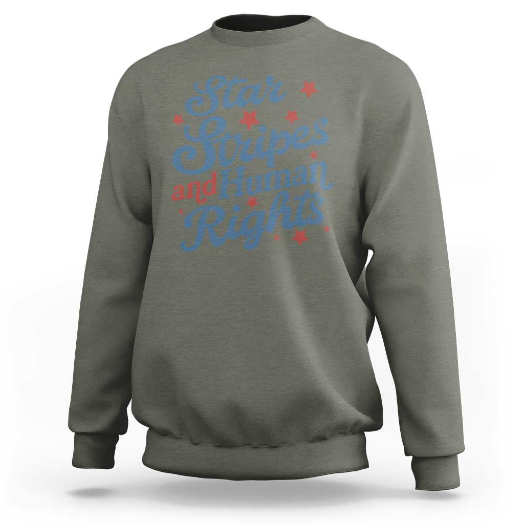 Stars and Stripes and Human Rights Sweatshirt Progressive Patriotic Equality Modern Patriot
