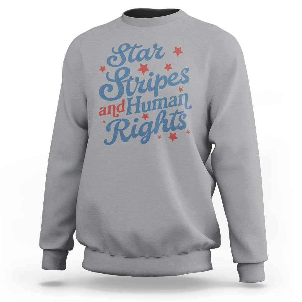 Stars and Stripes and Human Rights Sweatshirt Progressive Patriotic Equality Modern Patriot