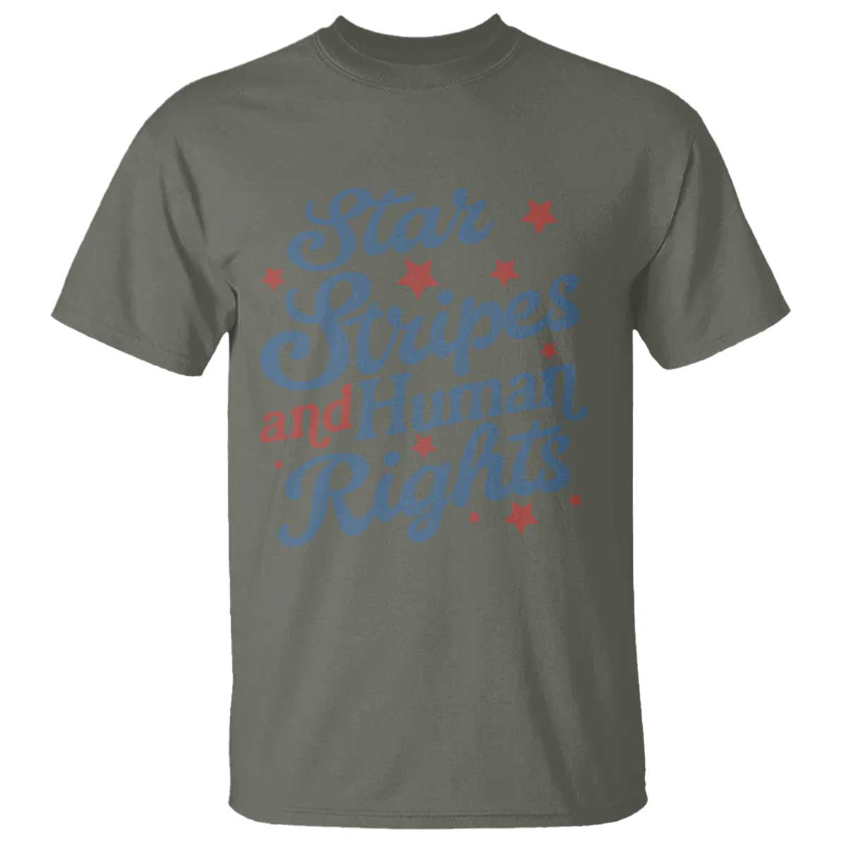 Stars and Stripes and Human Rights T Shirt Progressive Patriotic Equality Modern Patriot