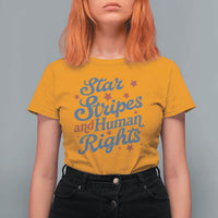 Stars and Stripes and Human Rights T Shirt For Women Progressive Patriotic Equality Modern Patriot