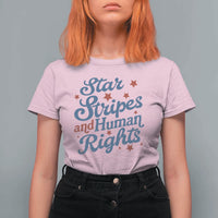 Stars and Stripes and Human Rights T Shirt For Women Progressive Patriotic Equality Modern Patriot