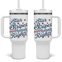 Stars and Stripes and Human Rights Tumbler With Handle Progressive Patriotic Equality Modern Patriot
