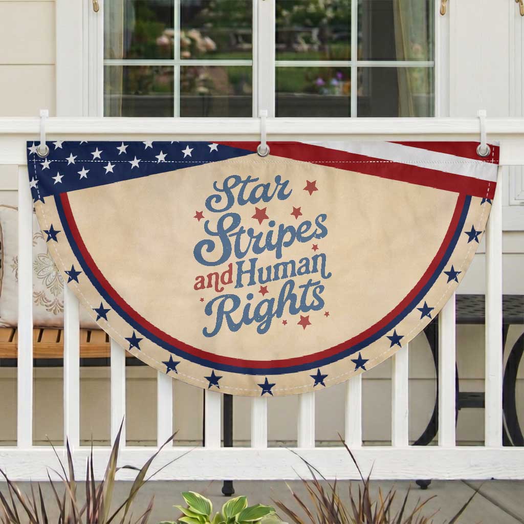 Stars and Stripes and Human Rights Patriotic Fan Flag Progressive Equality Modern Patriot