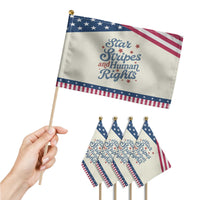Stars and Stripes and Human Rights Patriotic Handheld Flag Progressive Equality Modern Patriot