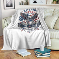 250 Years of Freedom Patriotic Eagle Throw Blanket One Nation Under God 1776-2026 250th Anniversary