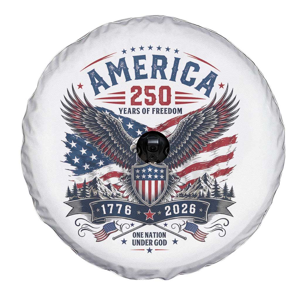 250 Years of Freedom Patriotic Eagle Spare Tire Cover One Nation Under God 1776-2026 250th Anniversary
