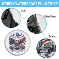 250 Years of Freedom Patriotic Eagle Spare Tire Cover One Nation Under God 1776-2026 250th Anniversary