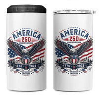 250 Years of Freedom Patriotic Eagle 4 in 1 Can Cooler Tumbler One Nation Under God 1776-2026 250th Anniversary