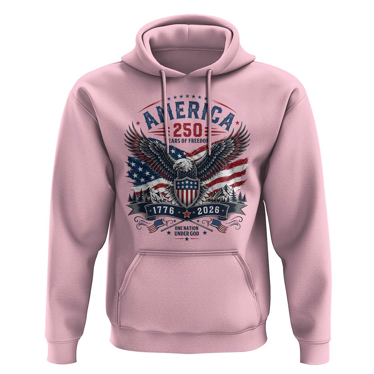 250 Years of Freedom Patriotic Eagle Hoodie One Nation Under God 1776-2026 250th Anniversary