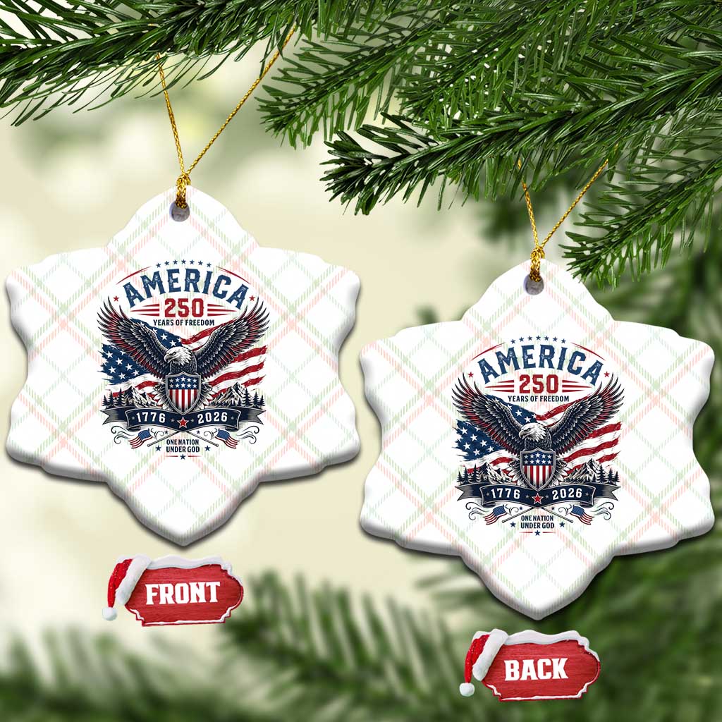 250 Years of Freedom Patriotic Eagle Ceramic Ornament One Nation Under God 1776-2026 250th Anniversary