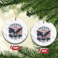 250 Years of Freedom Patriotic Eagle Ceramic Ornament One Nation Under God 1776-2026 250th Anniversary