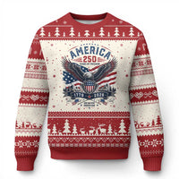 250 Years of Freedom Patriotic Eagle Ugly Christmas Sweater One Nation Under God 1776-2026 250th Anniversary