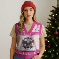 250 Years of Freedom Patriotic Eagle V-Neck Knit Sweater Vest One Nation Under God 1776-2026 250th Anniversary