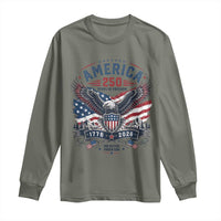 250 Years of Freedom Patriotic Eagle Long Sleeve Shirt One Nation Under God 1776-2026 250th Anniversary