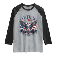 250 Years of Freedom Patriotic Eagle Raglan Shirt One Nation Under God 1776-2026 250th Anniversary