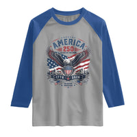 250 Years of Freedom Patriotic Eagle Raglan Shirt One Nation Under God 1776-2026 250th Anniversary