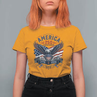 250 Years of Freedom Patriotic Eagle T Shirt For Women One Nation Under God 1776-2026 250th Anniversary