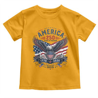 250 Years of Freedom Patriotic Eagle Toddler T Shirt One Nation Under God 1776-2026 250th Anniversary