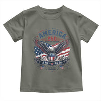 250 Years of Freedom Patriotic Eagle Toddler T Shirt One Nation Under God 1776-2026 250th Anniversary